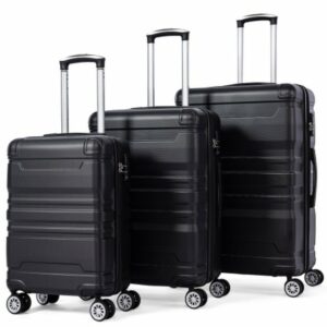 Flieks Trolleyset, 4 Rollen, (3 tlg), Hartschalen Trolley Handgepäck Koffer Set Reisekoffer Erweiterung