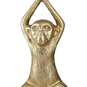 GILDE Dekoobjekt Alu Skulptur "Monkey" - Handgefertigte Yoga-Affe Skulptur in Gold