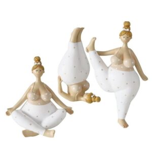 GILDE Dekoobjekt Lustige Yoga Skulpturen 3er Set Julie und ihre Yogapraxis