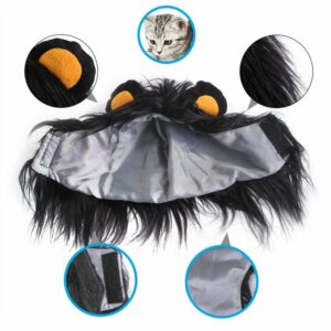 GelldG Kostüm-Flügel Hundekostüm Löwenmähne, Verstellbar Perücke mit Ohren für Mittlere