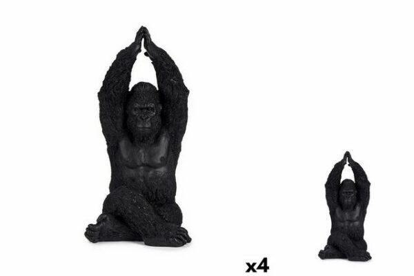 Gift Decor Dekoobjekt Deko-Figur Gorilla Yoga Schwarz 18 x 36,5 x 19,5 cm 4 Stück