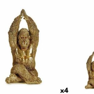 Gift Decor Dekoobjekt Deko-Figur Yoga Gorilla Gold 17 x 36 x 19,5 cm 4 Stück