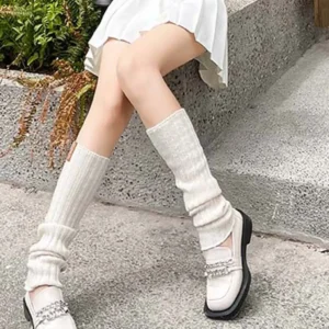 Girls Long Leg Warmer Cosplay Accessories Thick Keep Warm Women Leg Warmers Hand Warmers Lolita Goth Socks Legs Cover