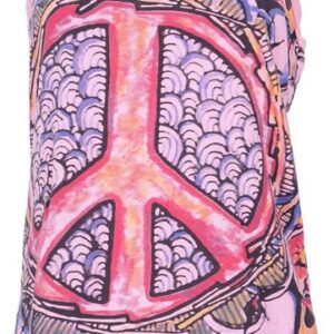 Guru-Shop T-Shirt Mirror Tank Top, Yoga-Top - Peace/pink Festival, Goa Style, alternative Bekleidung