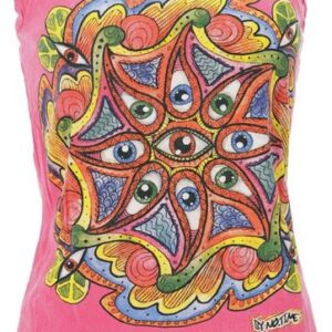 Guru-Shop T-Shirt No Time Tank Top, Yoga-Top - Drittes Auge/ pink Festival, Goa Style, alternative Bekleidung