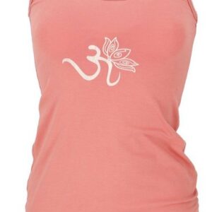 Guru-Shop T-Shirt Yoga-Top aus Bio-Baumwolle OM - apricot Festival, Ethno Style, alternative Bekleidung