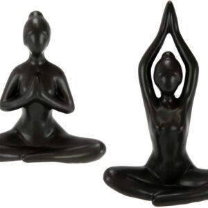 I.GE.A. Dekofigur "Yoga-Frau", 2er Set, Yogafigur, Yogaskulptur