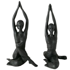 MF Skulptur 2er Set Yoga 'Asana' - Yoga Skulpturen in Sitzposition, 40cm