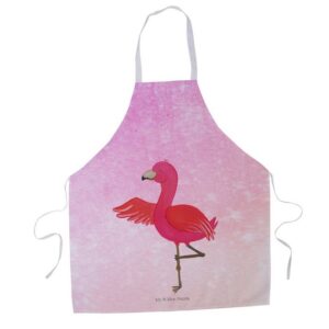 Mr. & Mrs. Panda Kochschürze Flamingo Yoga - Aquarell Pink - Geschenk, Yoga Urlaub, Yoga-Übung, Ba, (1-tlg)