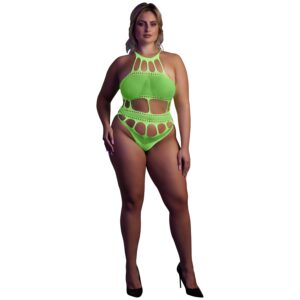 Ouch! Glow in The Dark Neongrüner Body Plus Size