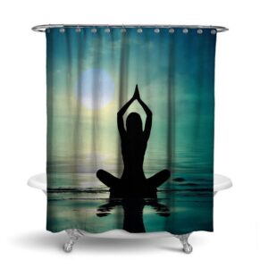 Rahmenlos Duschvorhang Motiv Relax Yoga - 180 cm x 200 cm Breite 180 cm