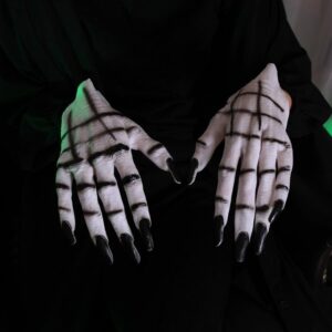 Rouemi Vampir-Kostüm Halloween Handschuhe, Damen Gruselhandschuhe, Halloween Requisiten