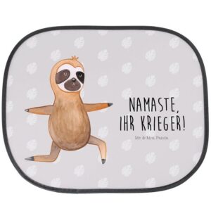 Sonnenschutz Faultier Yoga - Grau Pastell - Geschenk, Namaste, Faultier Deko, Fau, Mr. & Mrs. Panda, Seidenmatt