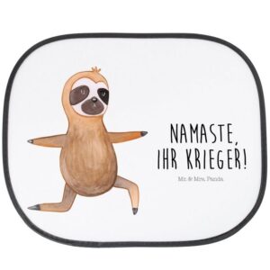 Sonnenschutz Faultier Yoga - Weiß - Geschenk, Faultier Deko, Auto Sonnenschutz, S, Mr. & Mrs. Panda, Seidenmatt