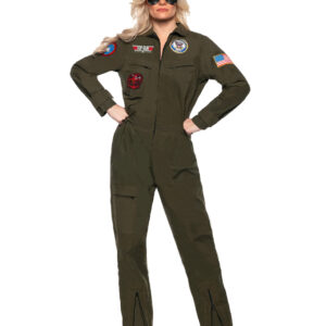 Top Gun Jet Pilot Damen Kostümanzug ✰ US Navy Jumpsuit L