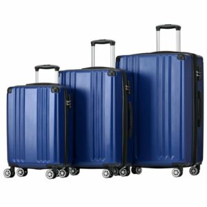 Ulife Trolleyset Hartschalen-Koffer Reisekoffer ABS TSA Zollschloss, 4 Rollen, (3 tlg)