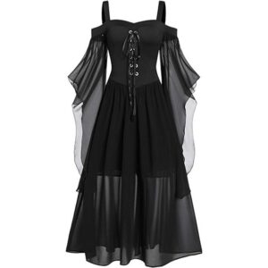 WaKuKa Burgfräulein-Kostüm Gothic Kleid Damenkleid