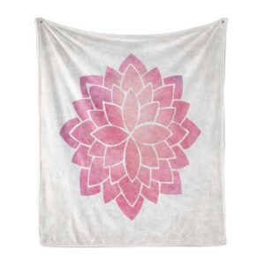 Wohndecke Gemütlicher Plüsch für den Innen- und Außenbereich, Abakuhaus, rosa Mandala Yoga-Lotus-Blumen-Kunst