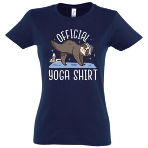 Youth Designz T-Shirt Official Yoga Damen Shirt mit lustigem Faultier Frontprint