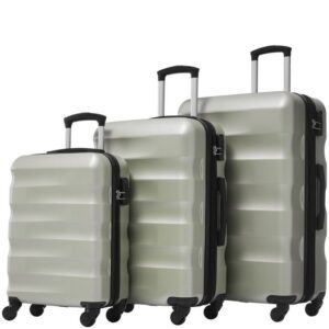 BlingBin Kofferset Hartschalen-Koffer Rollkoffer, 4 Rollen, (set, 3 tlg., TSA Zollschloss), 360° leises Universal-Räder, TSA-Zahlenschloss, Erweiterbar