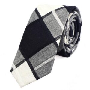 DonDon Krawatte Herren Krawatte 6 cm mit Karos oder Streifen (Packung, 1-St., 1x Krawatte) Baumwolle, kariert oder gestreift, für Büro oder festliche Veranstaltungen