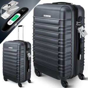 KESSER Kofferset, (1 tlg), Reisekoffer Hartschalen-Koffer Inkl. Kofferwaage + Gepäckanhänger