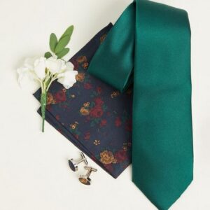Next Krawatte Krawatte, Einstecktuch und Manschettenknöpfe (3-St)