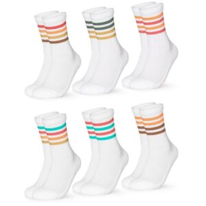 OCCULTO Sportsocken Damen Retro Tennis Socken 6er Pack (Modell: Steffi) (6-Paar)