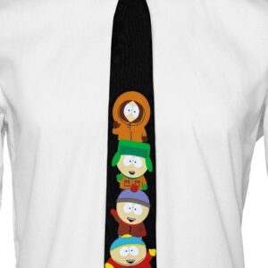 Opposuits Krawatte South Park Krawatte - The Boys Lustiger und auffallender Schlips mit den Gesichtern der South Park Ha