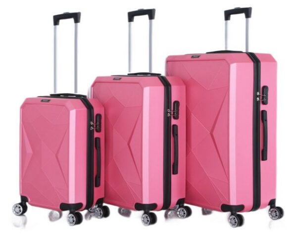 Rungassi Kofferset Rungassi Hartschalenkoffer Trolley Reisekoffer Koffer Set ABS03 pink