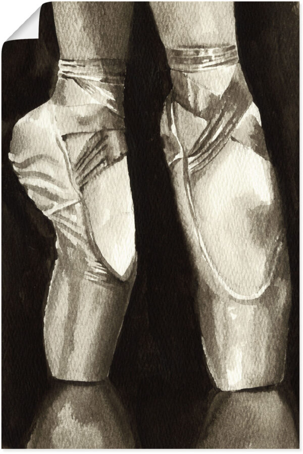 Artland Wandbild "Balletschuhe II", Sport, (1 St.), als Alubild, Leinwandbild, Wandaufkleber oder Poster in versch. Größen