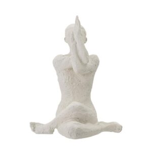 Bloomingville Dekofigur Adalina (1 St., L17,5 x H23 x W11 cm), Weiß Polyresin Yogafigur Frauenfigur Mädchen Yoga