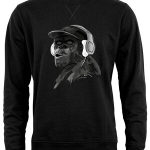 Cotton Prime® Sweatshirt Monkey mit DJ-Kopfhörer mit weichem Innenfleece