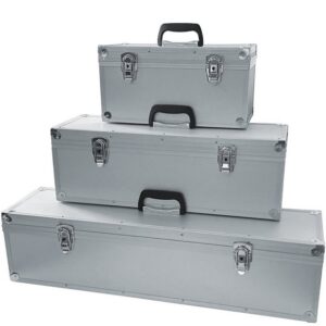 ECI Tools Werkzeugkoffer Alubox Alukoffer Silber Koffer Aufbewahrung leer 20x20xversch.Längen (Instrumentenkoffer Fotokoffer, (1 Stück Länge nach Wahl), 40 cm, 60 cm oder 80 cm-Länge erhältlich