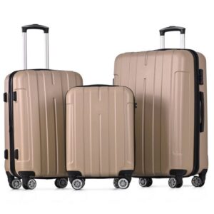 Flieks Hartschalen-Trolley, 4 Rollen, Trolleyset Handgepäck Koffer Volumenerweiterung Reisekoffer