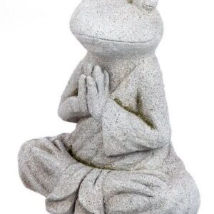 GILDE Tierfigur Yoga Frosch "Yogi" aus Magnesia in grau, Dekofigur