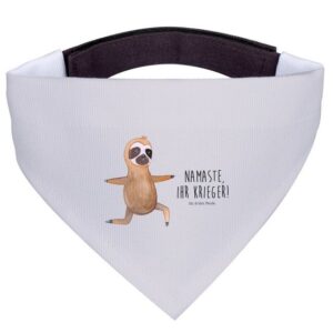 Mr. & Mrs. Panda Hundefliege Faultier Yoga - Grau Pastell - Geschenk, Hunde, Atmung, Namaste, Yog, Polyester