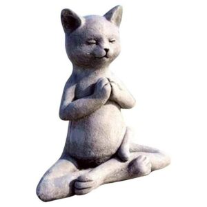Runxizhou Dekohänger Katze in Zen-Gebetskatze, Yoga Meditating Cat, Garten-Skulptur (1 St)