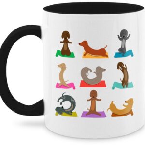 Shirtracer Tasse Dackel Yoga Dackel Lustig, Keramik, Hunde