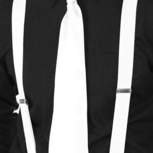 Smiffys Krawatte Hosenträger weiß Stilvolles Accessoire für zahlreiche Kostümideen