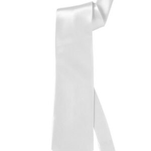 Widdmann Krawatte Krawatte Satin weiß Krawatte in mittlerer Breite für jeden Zweck