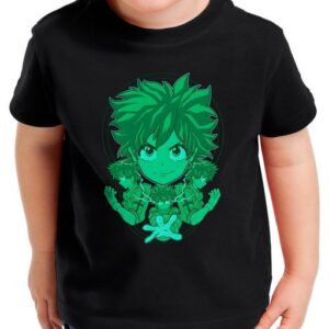 style3 Print-Shirt Kinder T-Shirt Green Power anime manga my hero academia cosplay