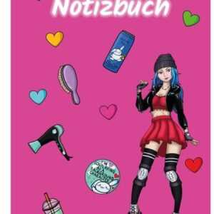 A 4 Notizblock Manga Enora, pink, kariert