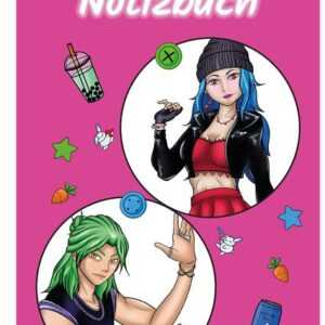 A 4 Notizblock Manga Quinn und Enora, pink, kariert