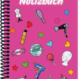 A 4 Notizbuch Manga Items, pink, kariert