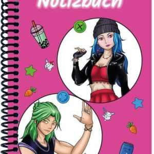 A 4 Notizbuch Manga Quinn und Enora, pink, blanko