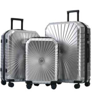 BlingBin Kofferset Hartschalen M-L-XL 3-teiliges Koffer-Set, 4 Rollen, (3er Set, 3 tlg., Hartschalen-Trolley Set), aus PVC-Material für komfortables Reisen und sicheren Transport