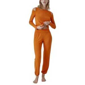 Lounge Cherie Yoga Hose Ronja Damen Trainingshose (Orange 42) Fitnessbekleidung