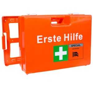 Lüllmann - Verbandkasten spezial wohnheim Premium Erste Hilfe Koffer din 13157 Gr.M 320 x 220 x 130 mm 620143 - orange