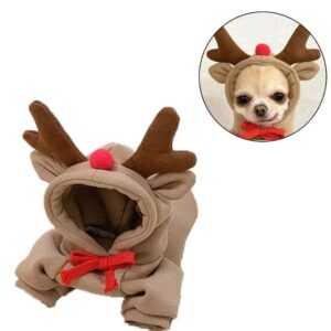 Melteine Hundepullover Weihnachten Hundemantel für Mittelgroße Hunde Cosplay Rentier Hunde